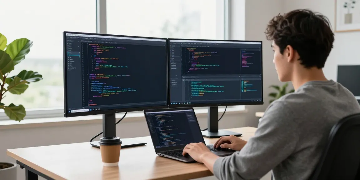 Developer using instant indexing tools in a modern workspace for optimized productivity.