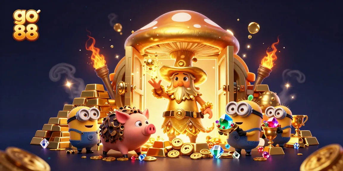 Experience the magical treasures of go 88 as the wizard and friends unveil riches in a vibrant casino world.