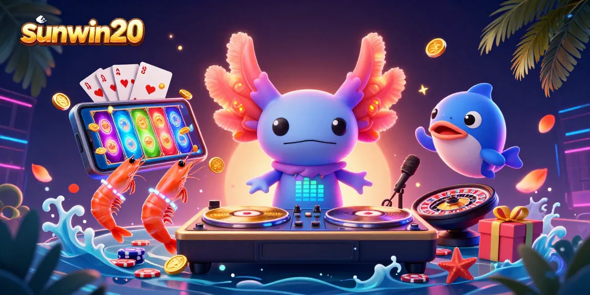 Experience the excitement of sunwin20 with animated slot waves, as underwater characters party in a vibrant setting.